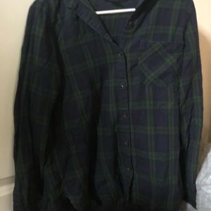 Green and navy flannel